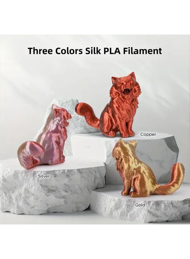 Tricolor Gold Silver Copper PLA 3D Printer Filament 1.75mm 0.25kg Spool - Image 4